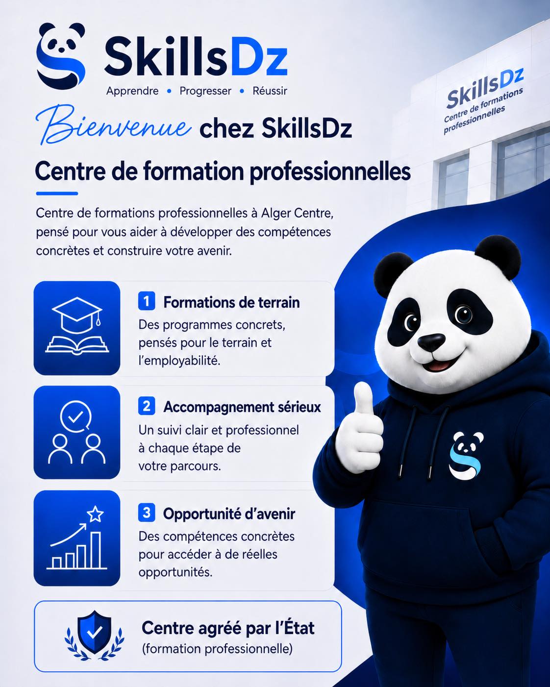Skills DZ Panda Mascot